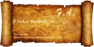 Finta András névjegykártya